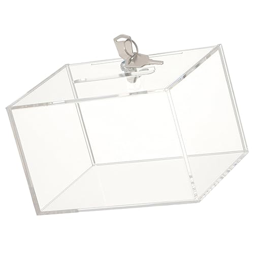 KALLORY Box Acryl Transparent Briefkasten Spendenbox Transparente Spendenboxen Für Spendensammlungen von KALLORY