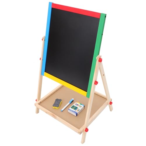 KALLORY Bunte Schreibtafel Doppelseitige Magnetische Schreibtafel Gerüst Zeichenbrett Staffelei Farbe Massivholz Kleine Tafel Für Zuhause Klassenzimmer von KALLORY