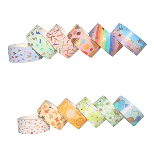 KALLORY DIY Washi Tape Bunten Farben Mit Goldfolie Dekoratives Klebeband Für Scrapbooking Bastelprojekte Und Geschenkverpackungen von KALLORY