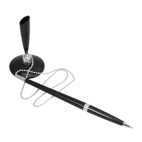 KALLORY Desktop-Stift Unterschriftenstift Unterschriftsstift Business-Stift Stift mit Kugelschreiber schreibtischzubehör Büro Business Stift Hotelschreibstift Stifte Rostfreier Stahl Black von KALLORY