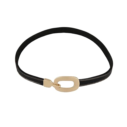 KALLORY Frau lederhalskette Kurze Halskette Kragen Schlüsselbeinkette schwarze Halsketten für Chokerkragen für Bandhalsband für Frau Modekragen Black von KALLORY