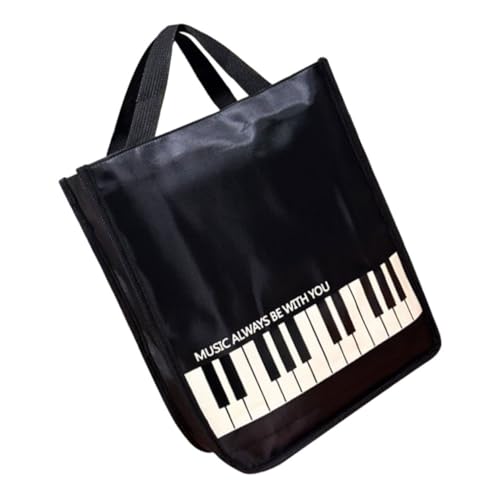 KALLORY Klavierhandtasche Klaviertasche Musiktasche Tasche Für Musiknoten Tasche Zum Aufbewahren Von Noten Aufbewahrungstasche Für Geigenpartituren Klavierbuchtasche Black Metall von KALLORY