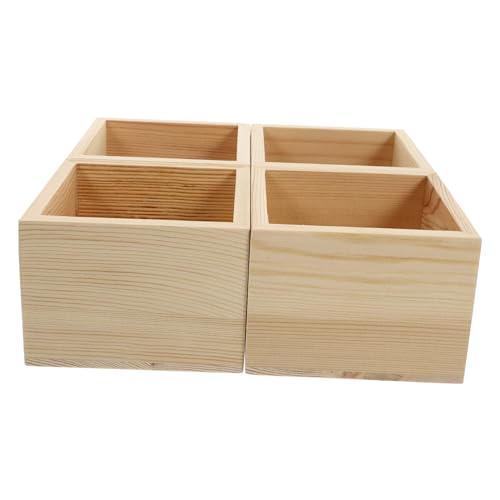 KALLORY Kleine Unlackierte Holzboxen DIY Organizer Für Schmuck Und Accessoires Retro Aufbewahrungskästen Ohne Deckel von KALLORY