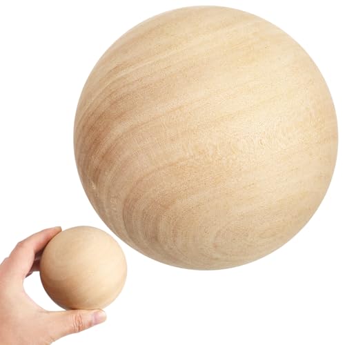 KALLORY Kugel aus Holz bowls schüsseln jucarii pentru copii bastelzeug spielsachen spielwaren draußen Hartholz Diffusoren Zubehör für Bastelprojekte Zubehör für DIY-Projekte hölzern Beige von KALLORY