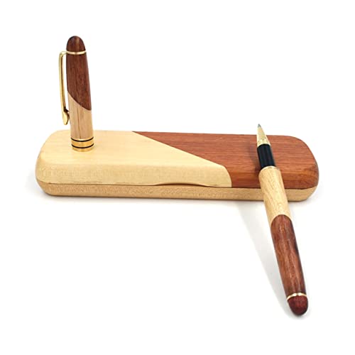 KALLORY Kugelschreiber Set Aus Rosenholz Mit Holzkiste 2er Set Rollerball Und Kugelschreiber Für Büro Schule Und Als Für Abschluss Und Besondere Anlässe von KALLORY