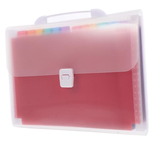 KALLORY Mappe mehrschichtiger Dateiordner Büro Dokumentordner-Organizer a4 Ordner Erweiterbarer Ordner Handliche Dokumententasche expandierender Dateiordner Office-Datei-Organizer PVC von KALLORY