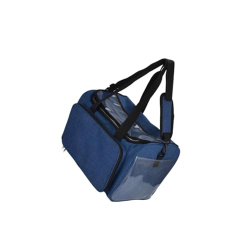 KALLORY Stoff-Organizer umhängebeutel schulterbeutel gestrickte tasche totebags Handtasche Reise-Stricktasche Schulter-Aufbewahrungstasche Reisetasche mit großem Fassungsvermögen Blue von KALLORY