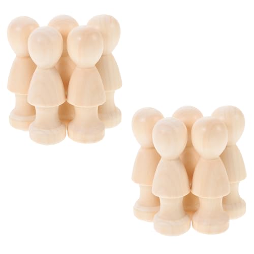 KALLORY Unbemalte Puppendolls DIY Kreative Holzfiguren Zum Bemalen Für Unfertige Kegelpuppen Naturholzfarbe 60mm Jungen von KALLORY