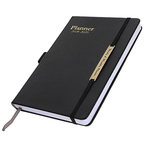 KALLORY büromaterial office supplies Terminkalender the notebook buch work planner Büro-Notizblock Tagesplaner-Notizbuch tragbarer Notizblock Notizbuch mit Trageriemen Papier Black von KALLORY