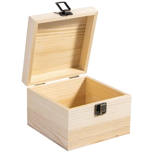 KALLORY unfertige Bastelkisten aus Holz Kinderschmuck für Kinder Holzbox für Holzbox mit Schublade schmuckkästchen Malerei Versorgung Aufbewahrungsbehälter aus Holz hölzern von KALLORY