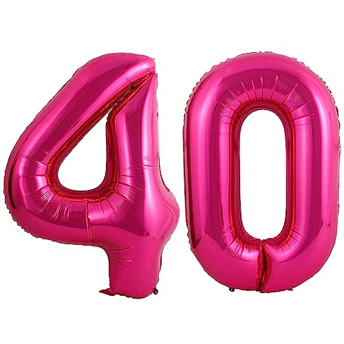 40 Luftballons Zahl Gold Big Giant Jumbo Nummer 40 Folie Mylar-Luftballons 101,6 cm Ballons für Mädchen Frauen 40. Geburtstag Party Supplies, 40 Jahrestag Events Dekorationen von KALOR