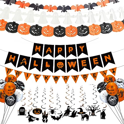 KALUROIL Halloween Deko - 20 PCS Halloween Kinder Dekorationsparty SetHalloween Banner- Gruselige Partyfotoautomat Deko für Halloween - Perfekt für Halloween Deko Kinder und Halloween Party Deko von KALUROIL