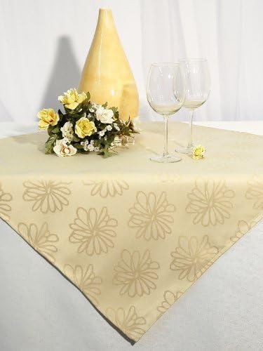 KAMACA BLÜTEN Meer Markenqualität mit Lotus Effekt FLECKSCHUTZ Flüssigkeiten perlen einfach ab (Creme, Tischdecke 85x85 cm) von KAMACA