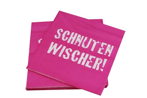 KAMACA Servietten Papierservietten mit Spruch 33x33 cm stilvolle Tischdekoration Feier Fest Party Geburtstag Weihnachten (SCHNUTEN - WISCHER, 80 Servietten) von KAMACA