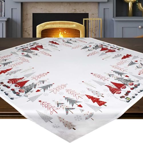 KAMACA Tischdecke Mitteldecke 85x85 cm mit hochwertigem Druck-Motiv Küche Esstisch Eyecatcher Herbst Winter Weihnachten (Wichtel - Bande) von KAMACA