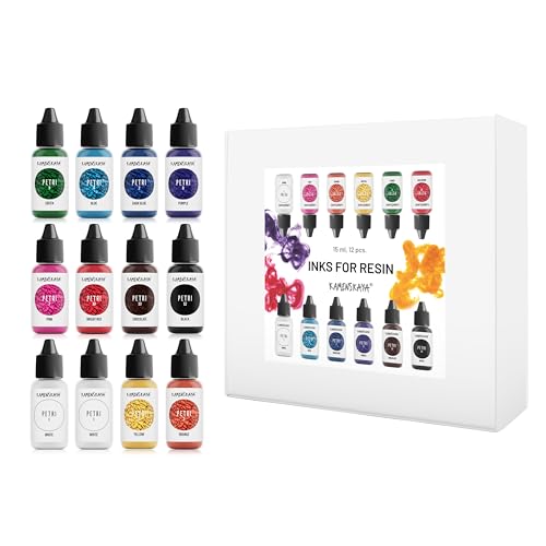 KAMENSKAYA Alkoholtinten für Harz – Alkoholtinte Set für Epoxidharz #1-12 Stück je 15.1 ml (15 ml) von KAMENSKAYA