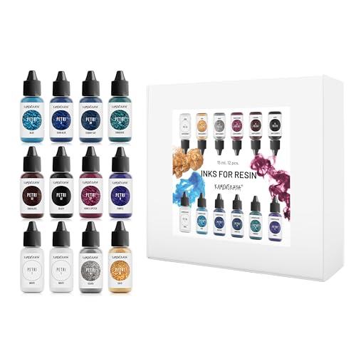 KAMENSKAYA Alkoholtinten für Harz – Alkoholtinte Set für Epoxidharz #5-12 Stück je 15.1 ml (15 ml) von KAMENSKAYA