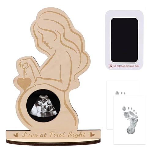 KAMHBE Baby Bilderrahmen Schwangere Frauen Geschenke Baby Ultraschallbilder Fotorahmen aus Holz Frame Ultraschall Sonogramm Bilderrahmen von KAMHBE