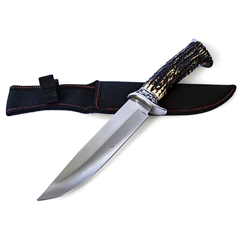KANDAR N.564 Feststehende Messer Jagdmesser mit Scheide Outdoor-Messer Multifunktionsmesser Campingmesser Touristenmesser mit feststehender Klinge von KANDAR