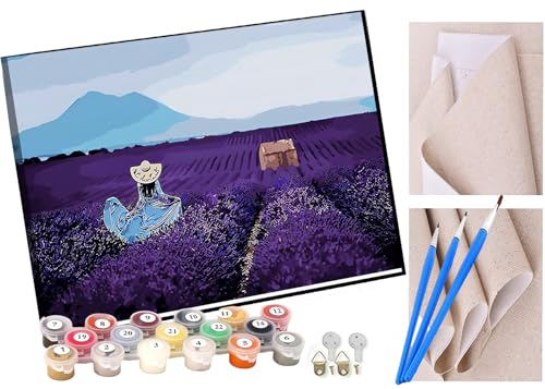 KANGBAWA Malen Nach Zahlen Erwachsene Blumen und Mädchen AnfäNger Knitterfreie Leinwand Pinsels Und Acrylfarbe - Diy Handgemalt öLgemäLde Kit Als Geschenk 40 X 50cm von KANGBAWA