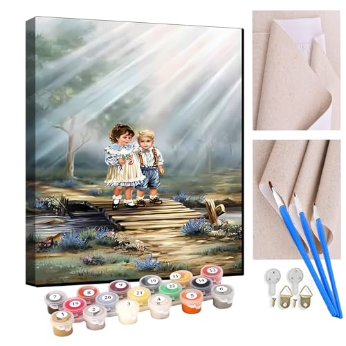 KANGBAWA Malen Nach Zahlen Erwachsene Mädchen und Jungen (2) AnfäNger Knitterfreie Leinwand Pinsels Und Acrylfarbe - Diy Handgemalt öLgemäLde Kit Als Geschenk 40 X 50cm von KANGBAWA