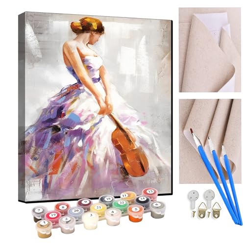 KANGBAWA Malen nach Zahlen Erwachsene Abstrakte moderne Mädchen Ballerina DIY Malen nach Zahlen Kits auf Leinwand Acrylmalerei mit Pinseln Leinwand Geschenke Kunsthandwerk 40 x 50 cm(rahmenlos) von KANGBAWA