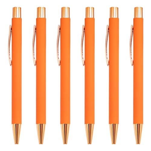 KANGQL 6 x Kugelschreiber, 1,0 mm, einziehbarer Kugelschreiber, Rollerball, glattes Schreiben, Schreibwaren, Schule, Bürobedarf von KANGQL