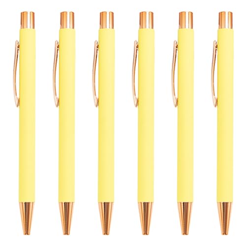 KANGQL 6 x Kugelschreiber, 1,0 mm, einziehbarer Kugelschreiber, Rollerball, glattes Schreiben, Schreibwaren, Schule, Bürobedarf von KANGQL