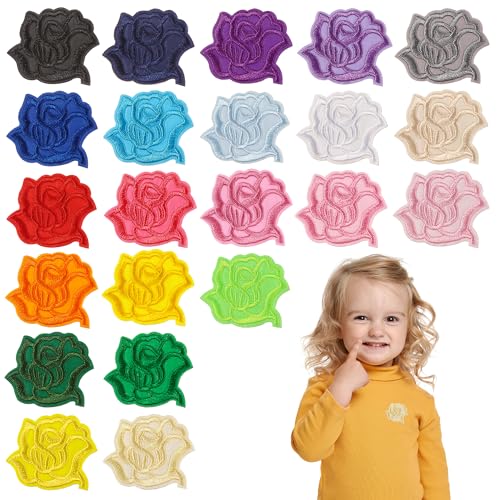 KAOTPO 22 Patches, zum Flicken zum Aufbügeln, Mit Rosenbildern für Bügelflicken Kinder, für Kinderhosen, Zum DIY - Aufbügeln und als Kleidungspatches für Flicken zum Aufbügeln Kinder. (Rose) von KAOTPO