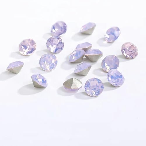 4/6/8 mm runde Strasssteine, Diamantglaskristalle, Glitzerdekorationen, spitze Schmuckherstellung, Aufkleben auf Nägel, Kunst, DIY-Zubehör, 107–6 mm, 10 Stück von KAOXHX