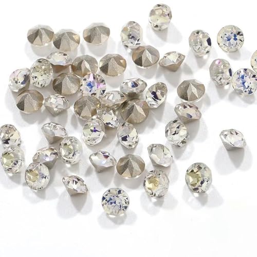 4/6/8 mm runde Strasssteine, Diamantglaskristalle, Glitzerdekorationen, spitze Schmuckherstellung, Aufkleben auf Nägel, Kunst, DIY-Zubehör-001MO-4,0 mm-10 Stück von KAOXHX