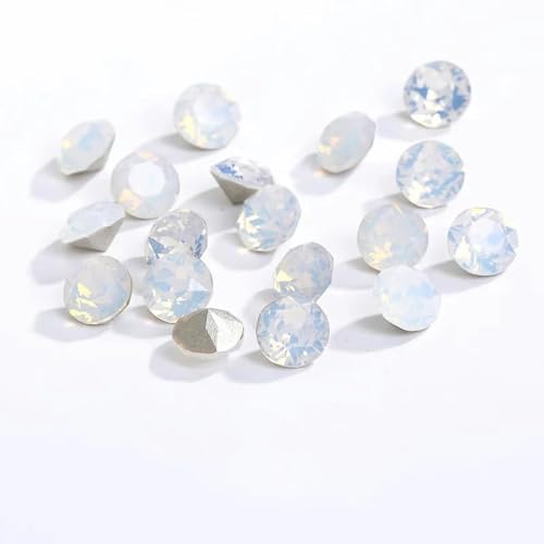 4/6/8 mm runde Strasssteine, Diamantglaskristalle, Glitzerdekorationen, spitze Schmuckherstellung, Aufkleben auf Nägel, Kunst, DIY-Zubehör-234-4,0 mm-10 Stück von KAOXHX