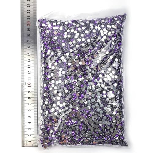 Großhandels-Strasssteine aus Kunstharz, nicht heiß verlegen, Flatback-Kristalle, Strass-Glitzer-Stein, großes Paket für DIY-Nägel, 10 dk Amethyst, 3,0 mm SS10 – 50000 Stück von KAOXHX