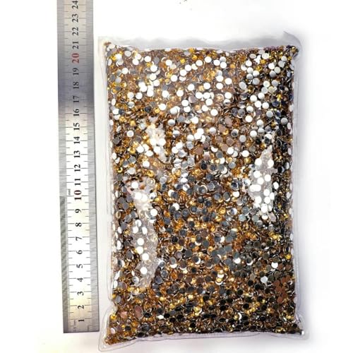 Großhandels-Strasssteine aus Kunstharz, nicht heiß verlegen, Flatback-Kristalle, Strass-Glitzer-Stein, großes Paket für DIY-Nägel, 13 Topas, 5 mm SS20 – 15.000 Stück von KAOXHX