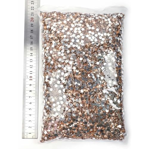 Großhandels-Strasssteine aus Kunstharz, nicht heiß verlegen, Flatback-Kristalle, Strass-Glitzer-Stein, großes Paket für DIY-Nägel, 19 Champagner, 6 mm SS30 – 5000 Stück von KAOXHX