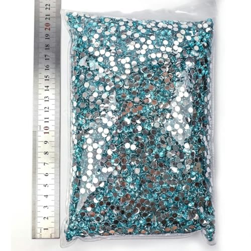 Großhandels-Strasssteine aus Kunstharz, nicht heiß verlegen, Flatback-Kristalle, Strass-Glitzer-Stein, großes Paket für DIY-Nägel, 7 Aquamarin, 6 mm SS30 – 5000 Stück von KAOXHX