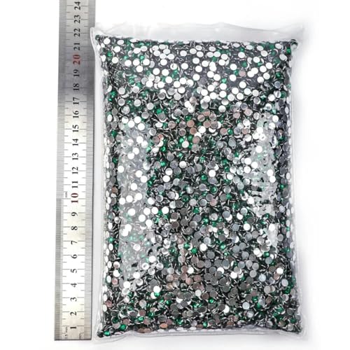 Großhandels-Strasssteine aus Kunstharz, nicht heiß verlegen, Flatback-Kristalle, Strass-Glitzer-Stein, großes Paket für DIY-Nägel, 8 Smaragd, 2 mm SS6 – 50000 Stück von KAOXHX