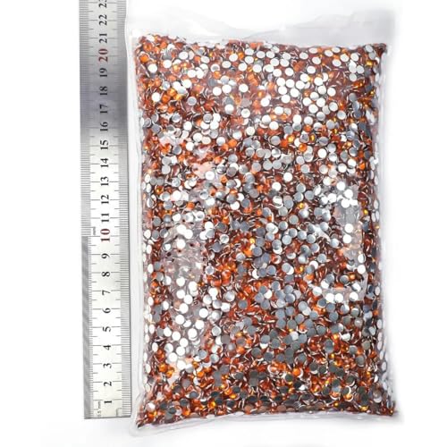 Großhandels-Strasssteine aus Kunstharz, nicht heiß verlegen, Flatback-Kristalle, Strass-Glitzer-Steine, großes Paket für DIY-Nägel, 23 Orange, 5 mm SS20 – 15.000 Stück von KAOXHX