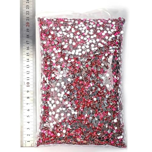 Großhandels-Strasssteine aus Kunstharz, nicht heiß verlegen, flache Rückseite, Kristalle, Strass, Glitzerstein, großes Paket für DIY-Nägel, 17 Lt Rose, 6 mm SS30 – 5000 Stück von KAOXHX