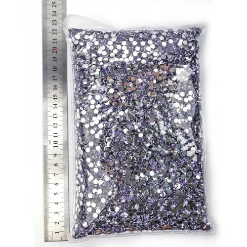 Großhandels-Strasssteine aus Kunstharz, nicht heiß verlegen, mit flacher Rückseite, Kristalle, Strass, Glitzerstein, großes Paket für DIY-Nägel, 11 Lt Amethyst, 2 mm SS6 – 50000 Stück von KAOXHX