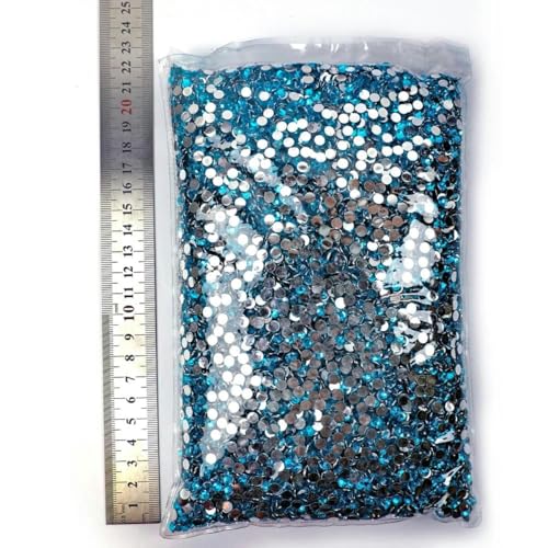 Großhandels-Strasssteine aus Kunstharz, nicht heiß verlegen, mit flacher Rückseite, Kristalle, Strass, Glitzerstein, großes Paket für DIY-Nägel, 5 blauer Zirkon, 6 mm SS30 – 5000 Stück von KAOXHX