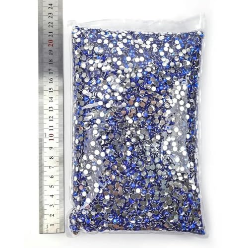 Großhandels-Strasssteine aus Kunstharz, nicht heiß verlegen, mit flacher Rückseite, Kristalle, Strass, Glitzerstein, großes Paket für DIY-Nägel, 6 Saphir, 2 mm SS6 – 50000 Stück von KAOXHX