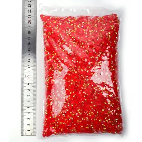 Großhandelsharz-Strasssteine, nicht heiß verlegen, Flatback-Kristalle, Strass-Glitter-Stein, großes Paket für DIY-Nägel, 34 Siam AB, 3,0 mm SS10 – 50000 Stück von KAOXHX