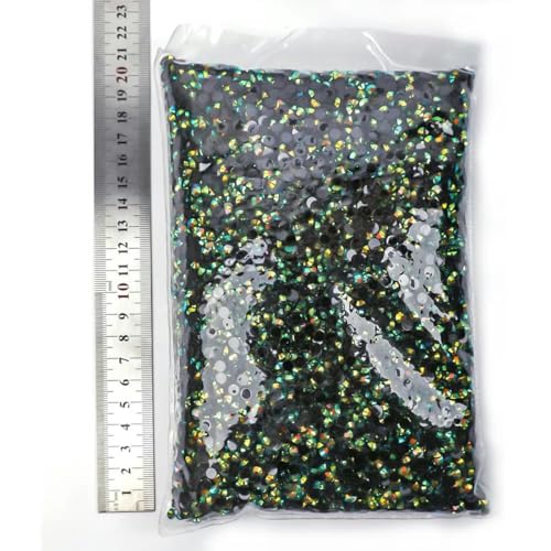 Großhandelsharz-Strasssteine, nicht heiß verlegen, Flatback-Kristalle, Strass-Glitter-Stein, großes Paket für DIY-Nägel, Jet Base Green AB, 3,0 mm SS10 – 50000 Stück von KAOXHX