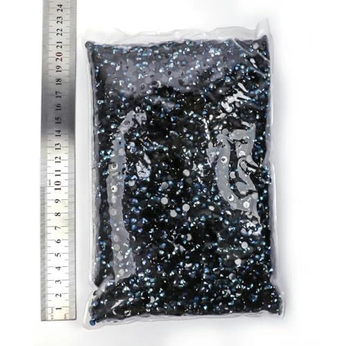 Großhandelsharz-Strasssteine, nicht heiß verlegen, Flatback-Kristalle, Strass-Glitter-Stein, großes Paket für DIY-Nägel - Jet Base Montana AB - 3,0 mm SS10-50000 Stück von KAOXHX