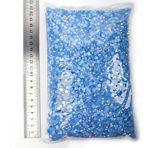 Großhandelsharz-Strasssteine, nicht heiß verlegen, flache Rückseite, Kristalle, Strass, Glitzerstein, großes Paket für DIY-Nägel, 42 Lt Sapphire AB, 5 mm SS20 – 15.000 Stück von KAOXHX