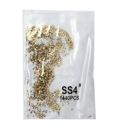 SS3-SS8 1440 Stück Kristall AB Gold 3D Nicht Hotfix Flatback Strass Nähen & Stoff Kleidung Nail Art Strass Dekorationen-Gold ss4 1440-1 Beutel von KAOXHX