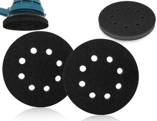 KAPSING 2 Stück Schleifscheiben Softauflage, 125 mm Schwamm Interface Pad, Schleiftellerschoner, Spezielle Ersatzpads für Schleifmaschinen(8 Löcher) von KAPSING