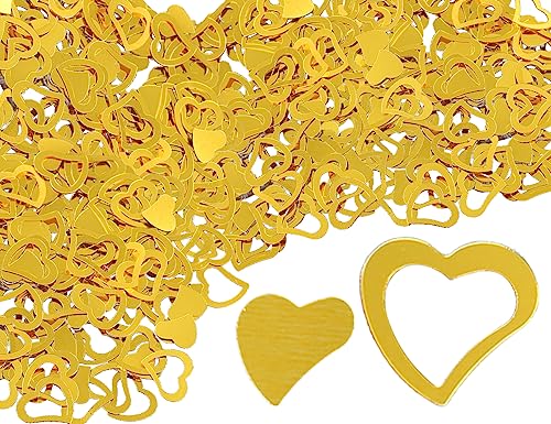 KAPSING 600-700 Stück konfetti hochzeit, Goldene Hochzeit deko Tischdeko streudeko hochzeit, Glitter konfetti, Hochzeit Herz Konfetti von KAPSING