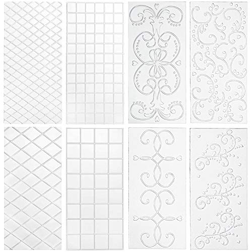 KARAA 8 Pack Prägematte Strukturmatte Fondant Spitze Matte Muster Gitter Blume für Torten 3D Spitze Effekt Fondant Kunchen von KARAA